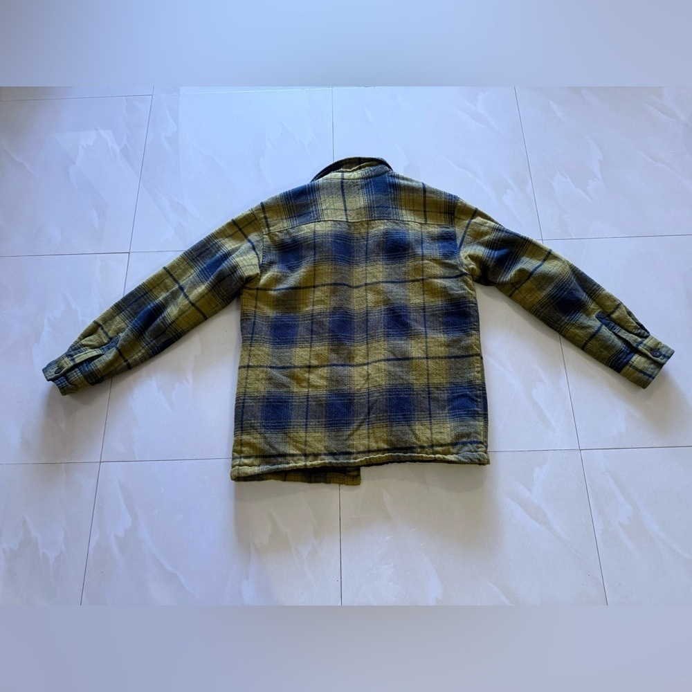 - Men’s Houston White- green/ yellow plaid jacket Size S winter shirt - Picture 3 of 14